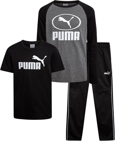 PUMA Boys Sweatpants Set - 3 Piece Fleece Pullover Long Sleeve Shirts Boys TShirt and Jogger Pants Kids Activewear Set (8-16) in Saudi Arabia