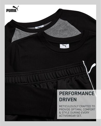 PUMA Boys Sweatpants Set - 3 Piece Fleece Pullover Long Sleeve Shirts Boys TShirt and Jogger Pants Kids Activewear Set (8-16) in Saudi Arabia