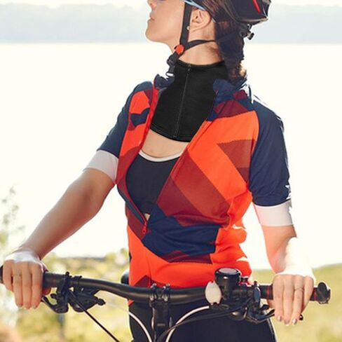 Sun Protection Neck Wrap Neck Gaiter with Zipper Faux Scarf Summer Outdoor Lightweight Portable Cover- Black in Saudi Arabia