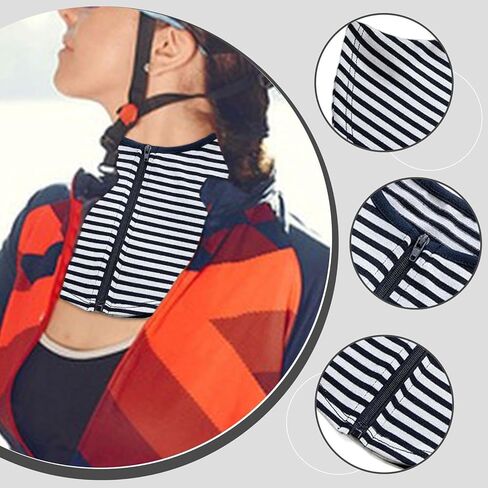 حماية من أشعة الشمس غلاف الرقبة العنق مع السوستة فو وشاح الصيف في الهواء الطلق خفيفة الوزن محمولة- خطوط بيضاء زرقاء in Kuwait