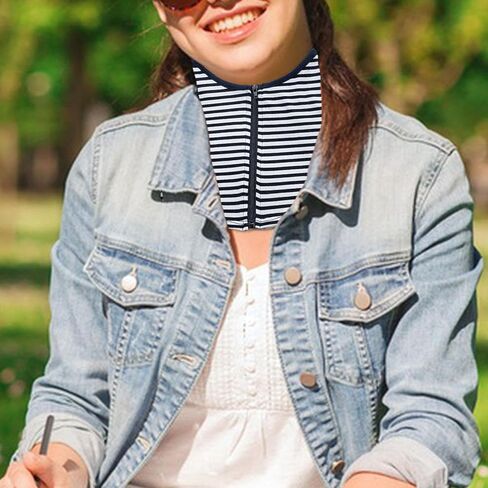 حماية من أشعة الشمس غلاف الرقبة العنق مع السوستة فو وشاح الصيف في الهواء الطلق خفيفة الوزن محمولة- خطوط بيضاء زرقاء in Kuwait