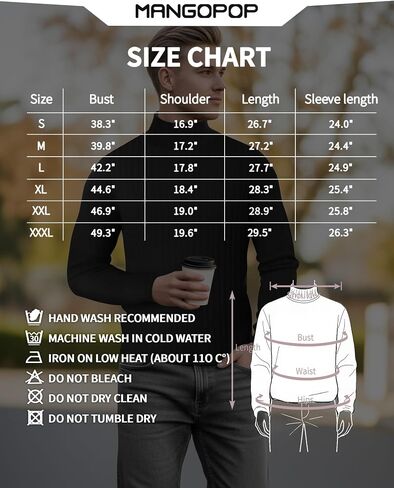 MANGOPOP Men's Mock Turtleneck Long Sleeve Shirts Fleece Ribbed Knit Pullover Sweater Basic Thermal Undershirt Tops 2025 in Saudi Arabia