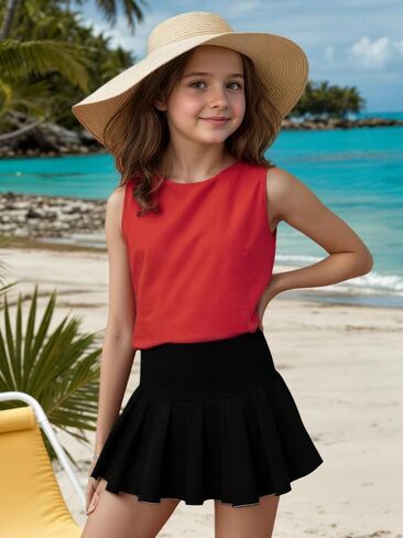 Toddler Girls Skorts Soft Pleated Athletic Skirts for Teen Girl Tennis Golf Skort with Pockets in Saudi Arabia