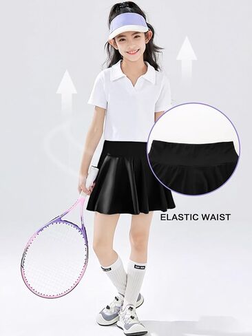 Toddler Girls Skorts Soft Pleated Athletic Skirts for Teen Girl Tennis Golf Skort with Pockets in Saudi Arabia