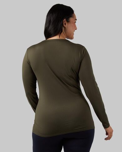 32 Degrees Heat Women's Lightweight Crew Base Layer Top | Form Fitting | Long Sleeve | 4-Way Stretch | Thermal in Saudi Arabia