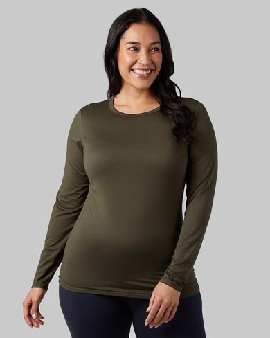 32 Degrees Heat Women's Lightweight Crew Base Layer Top | Form Fitting | Long Sleeve | 4-Way Stretch | Thermal in Saudi Arabia