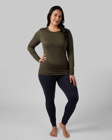 32 Degrees Heat Women's Lightweight Crew Base Layer Top | Form Fitting | Long Sleeve | 4-Way Stretch | Thermal in Saudi Arabia