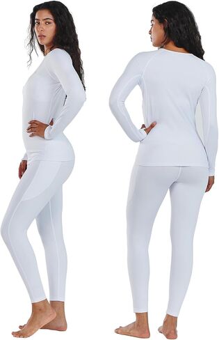 ALLZERO Women's Fleece Lined Thermal Underwear Base Layer Set - Winter Long Johns for Cold Weather in Saudi Arabia