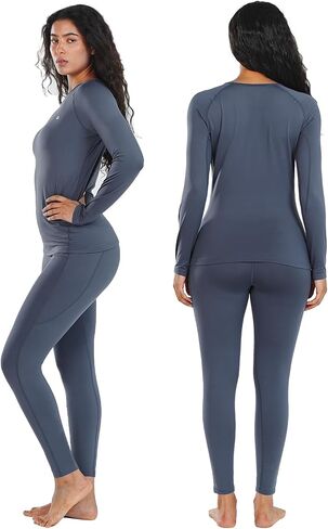 ALLZERO Women's Fleece Lined Thermal Underwear Base Layer Set - Winter Long Johns for Cold Weather in Saudi Arabia