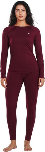 ALLZERO Women's Fleece Lined Thermal Underwear Base Layer Set - Winter Long Johns for Cold Weather in Saudi Arabia