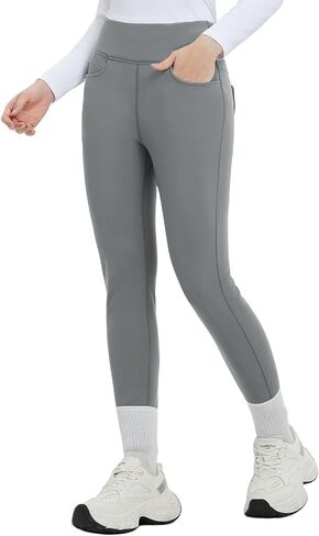 baleaf Women's Thick Fleece Lined Leggings Winter Warm Jeggings Water Resistant High Waisted Tights Snow Pants 4 Pockets in Saudi Arabia