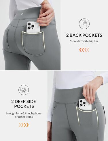 baleaf Women's Thick Fleece Lined Leggings Winter Warm Jeggings Water Resistant High Waisted Tights Snow Pants 4 Pockets in Saudi Arabia
