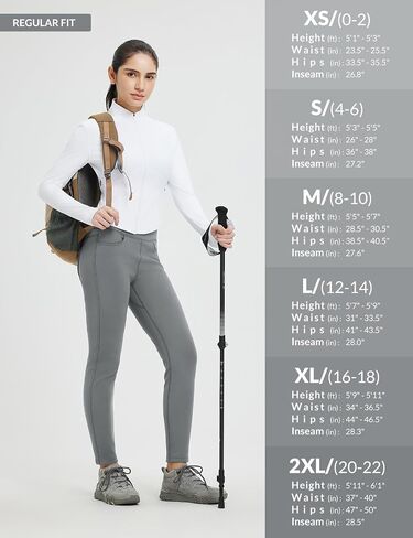 baleaf Women's Thick Fleece Lined Leggings Winter Warm Jeggings Water Resistant High Waisted Tights Snow Pants 4 Pockets in Saudi Arabia
