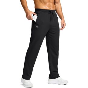 G Gradual Men's Fleece Lined Pants with 3 Zipper Pockets Water Resistant Winter Warm Hiking Pants Athletic Sweatpants for Men in Kuwait
