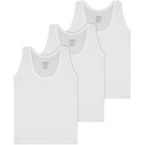 Boys' Cotton Tank Top Undershirt, 100% Cotton Jersey, 3-Pack, Made in Turkey in Saudi Arabia