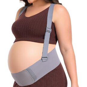 Belly Bands for Pregnant Women, Pregnancy Belly Band with Adjustable Support Brace Straps, Maternity Belt for Back, Abdomen and Waist (Gray,L) in Kuwait