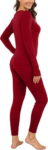 WIHOLL Long Johns Thermal Underwear for Women Fleece Lined Base Layer Pajama Set Winter Clothing in Saudi Arabia