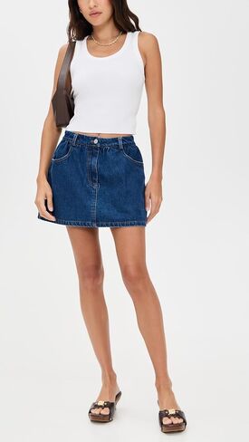 English Factory Women's Ruffle Denim Skort in Saudi Arabia