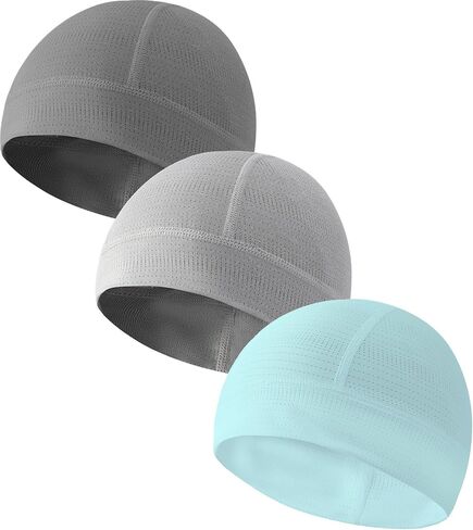 3 Pieces Lightweight Skull Cap for Men Women Breathable Helmet Liner Cooling Hat Soft Running Cycling Beanie Hats in Saudi Arabia