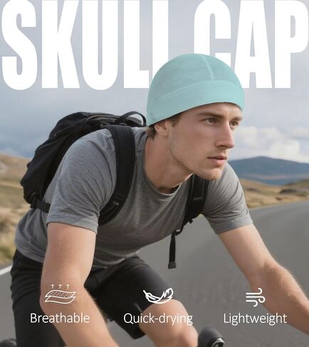 3 Pieces Lightweight Skull Cap for Men Women Breathable Helmet Liner Cooling Hat Soft Running Cycling Beanie Hats in Saudi Arabia