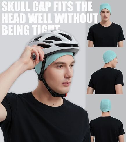 3 Pieces Lightweight Skull Cap for Men Women Breathable Helmet Liner Cooling Hat Soft Running Cycling Beanie Hats in Saudi Arabia