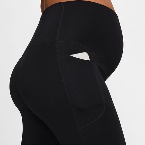 Nike (M One Women's Dri-FIT High-Waisted 8" Biker Shorts with Pockets (Maternity) (Black, FN3247-010) Size X-Small in Saudi Arabia