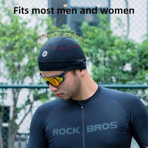 ROCKBROS Skull Cap Cooling Helmet Liner Beanie, Mesh Cycling Running Hat for Men Women, Fits Under Helmets Blue in Saudi Arabia