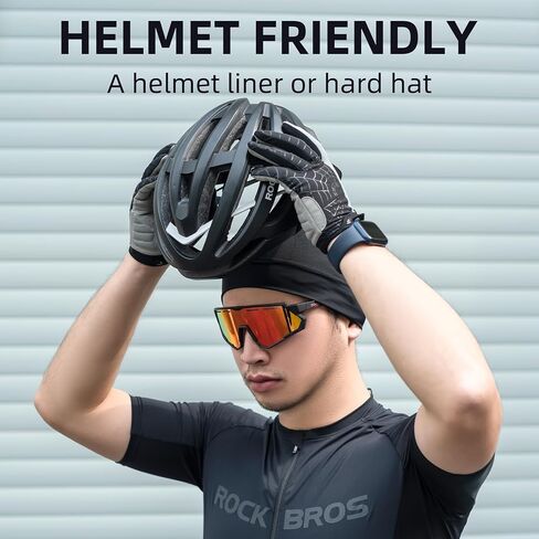 Rockbros Skull Cap Cooling Helmet Lener Beanie ، وركوب شبكية ركض قبعة للرجال ، وتناسب الخوذات السوداء in Saudi Arabia