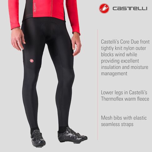 Castelli Men Comptizione bibtight ، ملابس ركوب الدراجات الباردة مع أحزمة مريلة شبكية لركوب الأداء وركوب الخيل بارد in Kuwait