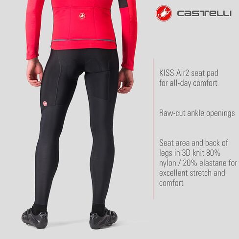 Castelli Men Comptizione bibtight ، ملابس ركوب الدراجات الباردة مع أحزمة مريلة شبكية لركوب الأداء وركوب الخيل بارد in Kuwait