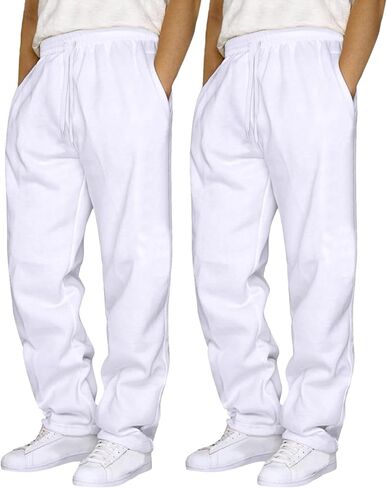 Sweatpants for Men Baggy 2-Pack Boys Fleece Cotton Joggers Pant Soft Comfortable Drawstring Pull with Pockets in Kuwait