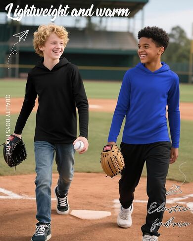 3 Pack Boys Hoodies Kids Cotton Cotton Long Sleeve Athletic Workout Sweatshirts Disual Comfy Pullover قمصان (تتراوح أعمارهم بين 6 و 18 عامًا) in Kuwait