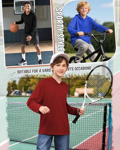 3 Pack Boys Long Sleeve Hoodies Kids Comfy Active Athletic Procleout Sweatshirts Disual Pullover قمصان (تتراوح أعمارهم بين 6 و 18 عامًا) in Kuwait