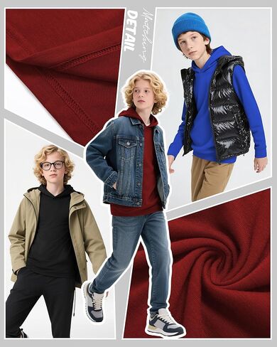 3 Pack Boys Long Sleeve Hoodies Kids Comfy Active Athletic Procleout Sweatshirts Disual Pullover قمصان (تتراوح أعمارهم بين 6 و 18 عامًا) in Kuwait