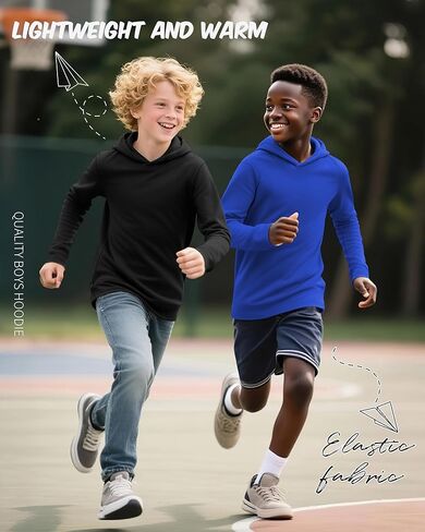 3 Pack Boys Long Sleeve Hoodies Kids Comfy Active Athletic Procleout Sweatshirts Disual Pullover قمصان (تتراوح أعمارهم بين 6 و 18 عامًا) in Kuwait