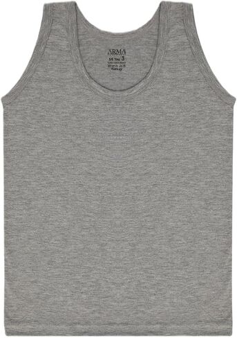Boys' Cotton Tank Top Undershirt, 100% Cotton Jersey, 3-Pack, Made in Turkey in Saudi Arabia