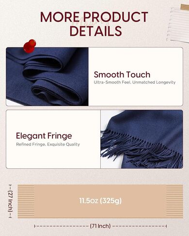 Pashmina Shawl Wrap Soft Cashmere Feel Blanket Scarf for Women, Wedding & Evening Wrap, Winter Warm Fashion Scarves in Kuwait