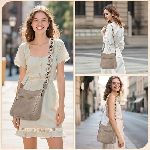 Crossbody Bags for Women Hobo Purses: Vegan Leather Cross Body Bag with Adjustable Guitar Wide Strap Trendy Shoulder Handbags in Kuwait