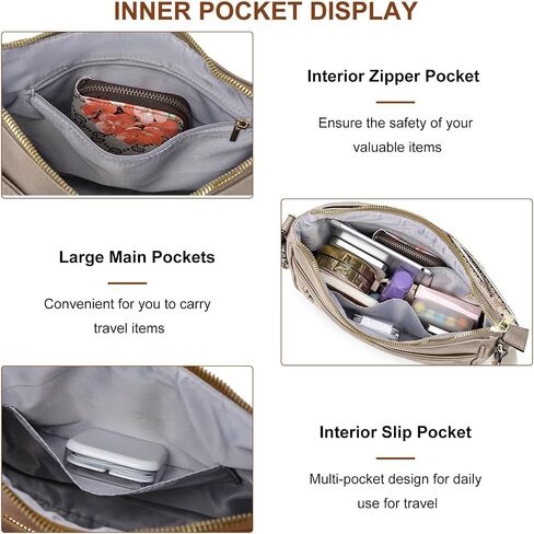 Crossbody Bags for Women Hobo Purses: Vegan Leather Cross Body Bag with Adjustable Guitar Wide Strap Trendy Shoulder Handbags in Kuwait