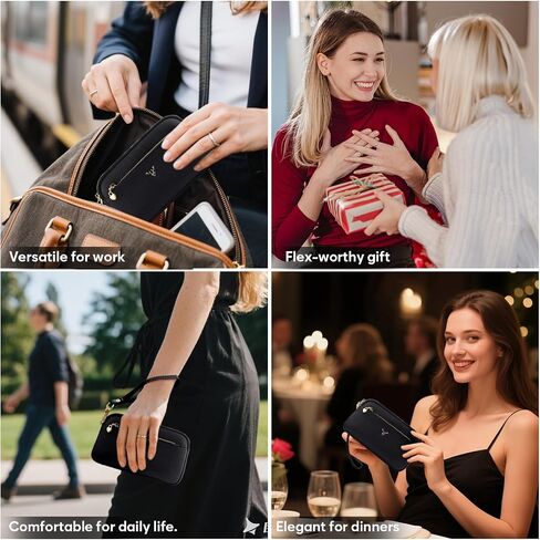 Genuine Leather Wristlet Wallets for Women Clutch Purse with Detachable Strap Slim Phone Wallet for Travel Wedding in Kuwait