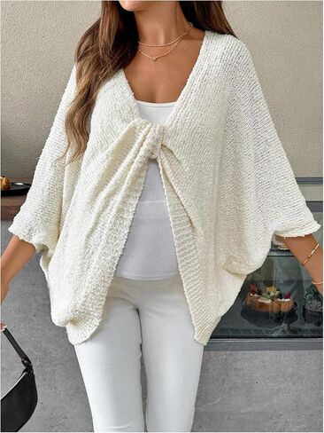 Shenhe Women's Maternity Sweater Twist Front Knit Shawl Wrap Bat Wing Sweater Cape Pullover in Kuwait