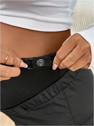 MakeMeChic Women's Maternity Cargo Pants High Waisted Wide Leg Pregnancy Trousers Streetwear in Saudi Arabia