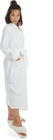 MeMoi Women's 100% Cotton Zero Twist Woven Loop Terry Robe in Saudi Arabia