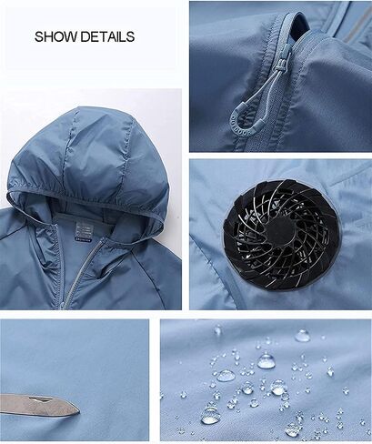Air-Conditioning Clothing, Sun Protection Clothing, Outdoor Recreational Sports Fishing Overalls, Comfortable Breathable, for Driver Postmen,Blue,XXL in Saudi Arabia