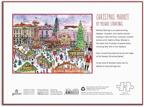 Michael Storrings Christmas in Charleston 1000 Piece Puzzle from Galison - Perfect Holiday Puzzle for Adults, Beautifully Illustrated Christmas Scene in Charleston, South Carolina, Fun Indoor Activity in Saudi Arabia