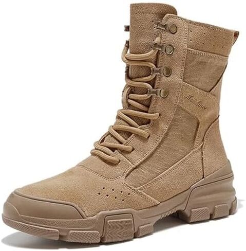 Women'S canvas High-Top Desert Combat Boots Lightweight Platform Lug Sole Slip-Resistant Durable Comfortable Tactical Work Motorcycle Boots in Kuwait