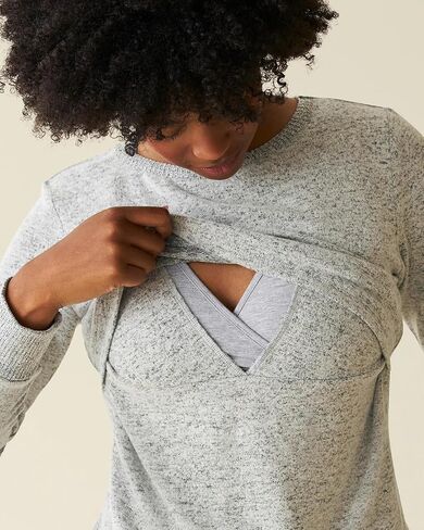 kindred bravely cozyknit pajamas & post postmpartum onounge للنساء ، بيجامات التمريض طويلة الأكمام in Saudi Arabia