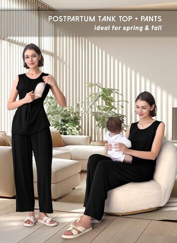 RNXRBB Pajamas Pajamas مجموعة للنساء الرضاعة الطبيعية بعد الولادة Pajama الأمومة PJ للمستشفى 3 PCS in Kuwait
