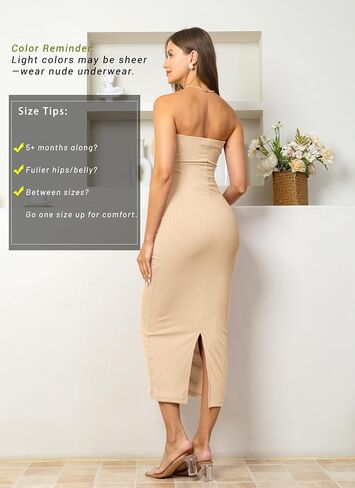 Rnxrbb 2 PCS Tube Baby Shower Maternity Dress Cardigan Set Bodycon Long | Soft stretch fabric with mix-and-match styling for summer to winter, gender reveals & special occasions in Saudi Arabia