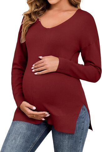 2025 Women's Casual Lightweight V Neck Batwing Sleeve Knit Top Loose Pullover Sweater in Saudi Arabia